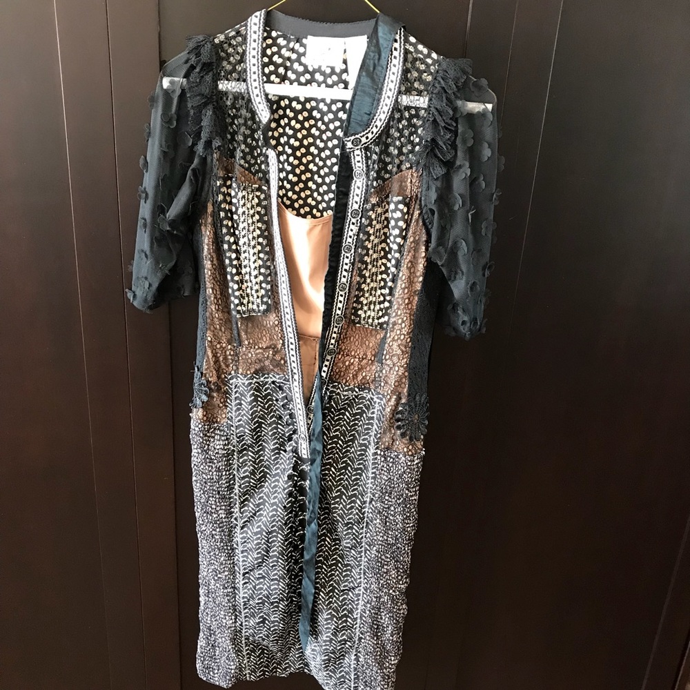 Beguile for Anthropologie Black overlay dress